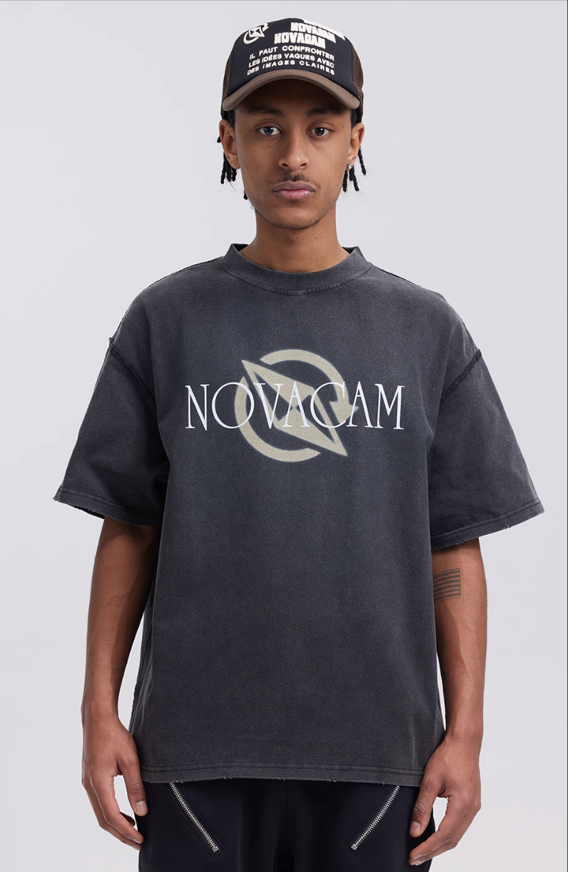NOVACAM Vintage Letters Logo Frayed Destruction Tee | Face 3 Face