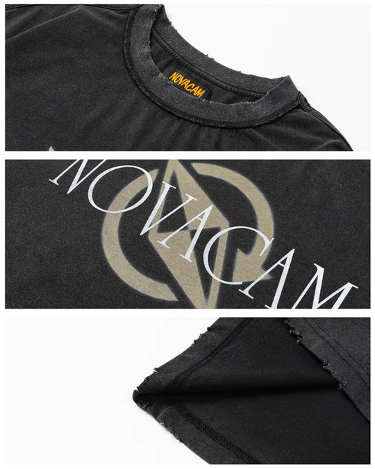 NOVACAM Vintage Letters Logo Frayed Destruction Tee | Face 3 Face