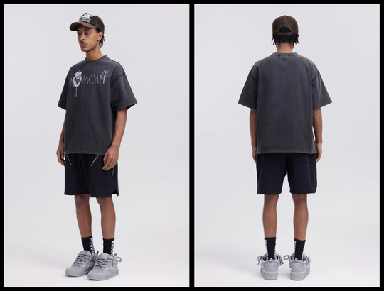 NOVACAM Vintage Frayed Logo Print Backstitch Tee | Face 3 Face