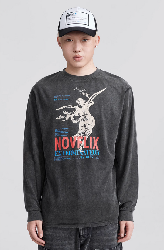 NOVACAM Archangel Vintage Washed Backstitch Long Sleeve Tee | Face 3 Face