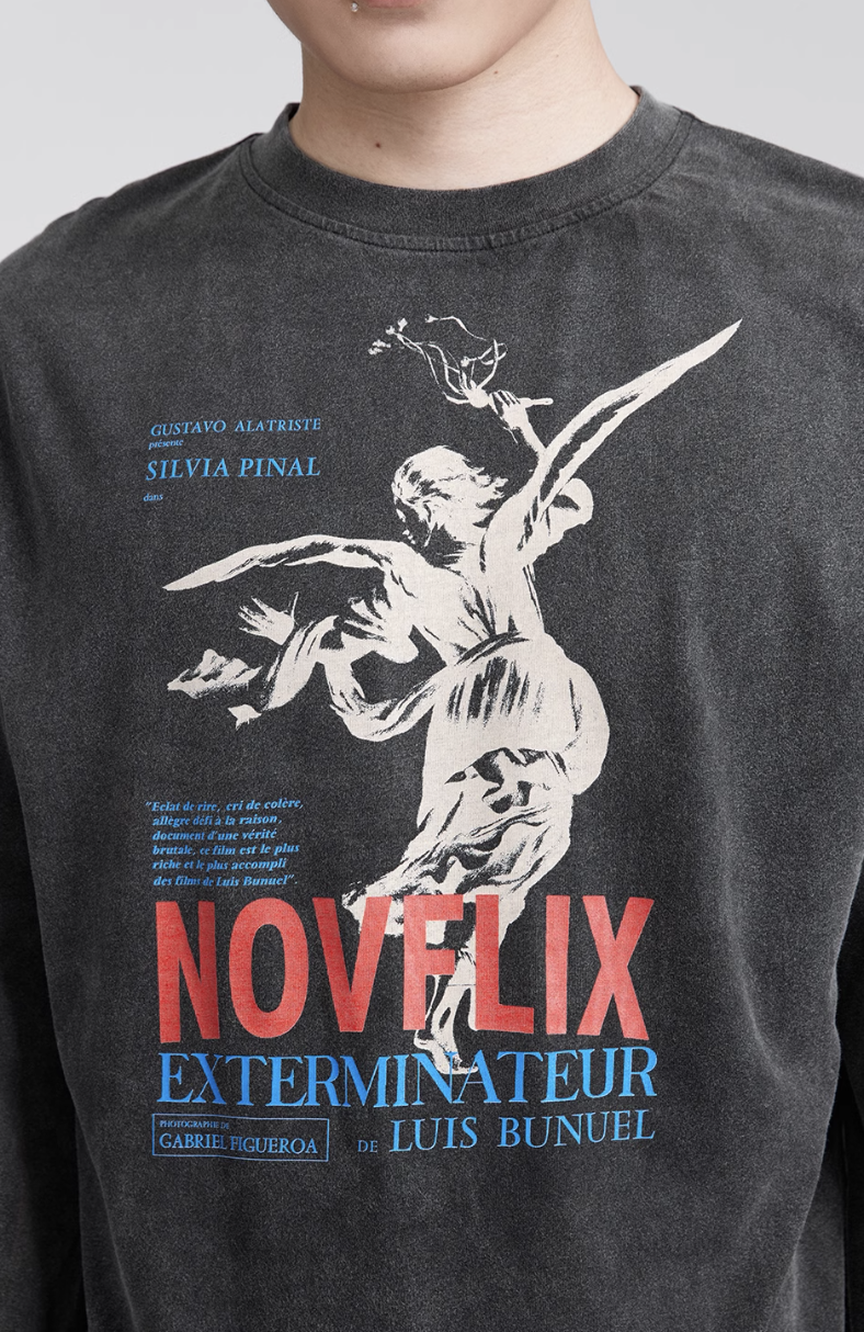 NOVACAM Archangel Vintage Washed Backstitch Long Sleeve Tee | Face 3 Face