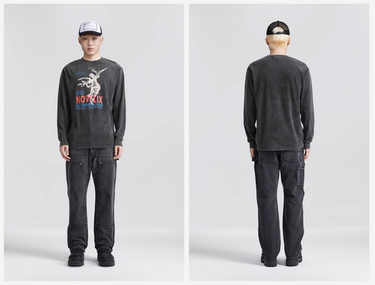 NOVACAM Archangel Vintage Washed Backstitch Long Sleeve Tee | Face 3 Face