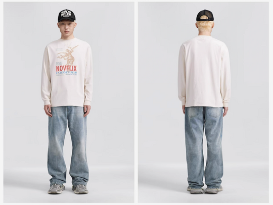 NOVACAM Archangel Vintage Washed Backstitch Long Sleeve Tee | Face 3 Face