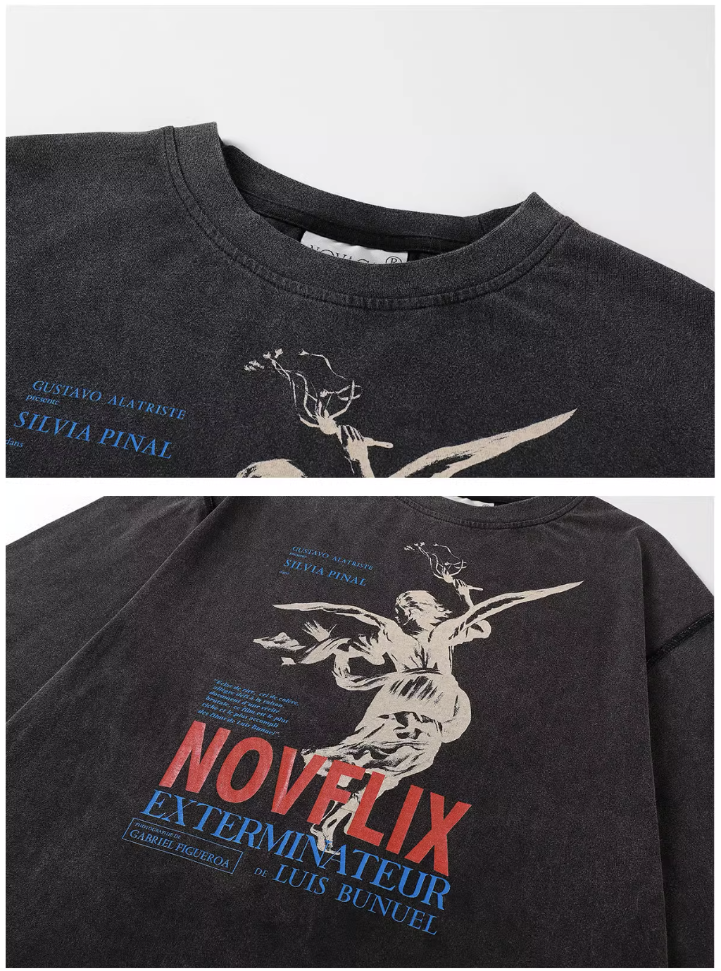 NOVACAM Archangel Vintage Washed Backstitch Long Sleeve Tee | Face 3 Face