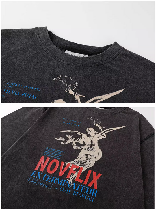 NOVACAM Archangel Vintage Washed Backstitch Long Sleeve Tee | Face 3 Face