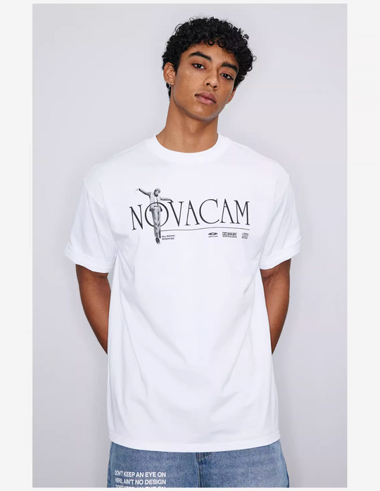 NOVACAM Letter Print Logo Tee | Face 3 Face