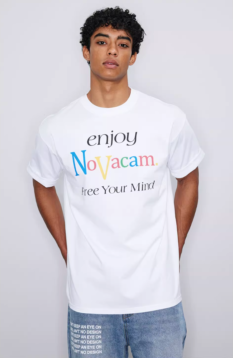 NOVACAM Enjoy Vintage Letter Print Tee | Face 3 Face