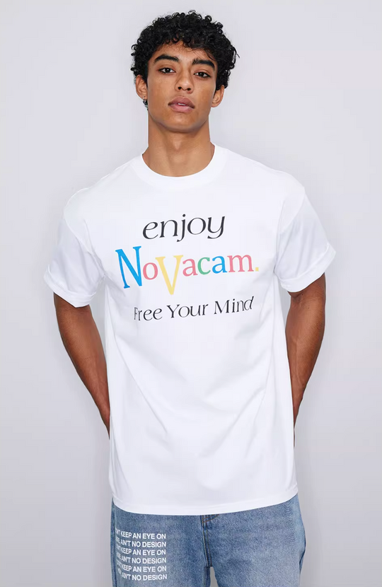NOVACAM Enjoy Vintage Letter Print Tee | Face 3 Face