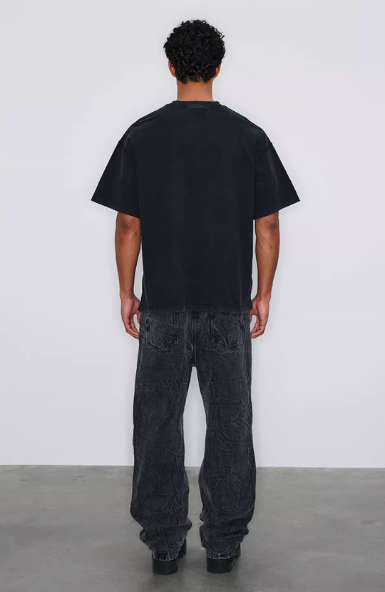 NOVACAM BLESS THE ROAD Vintage Print Reverse Stitching Tee | Face 3 Face