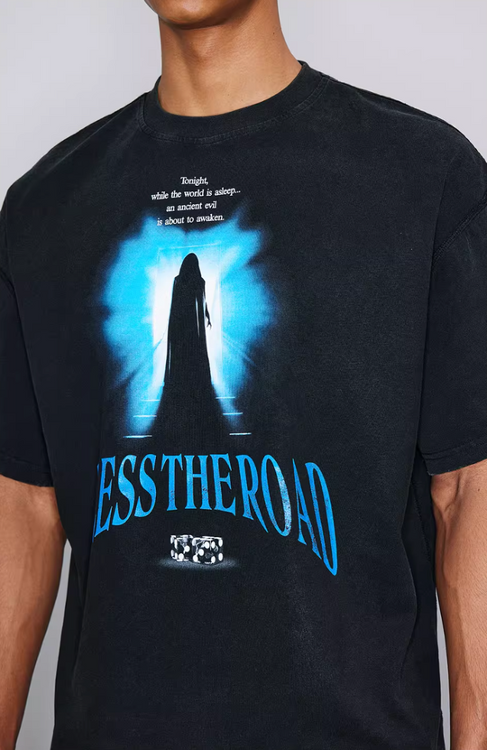 NOVACAM BLESS THE ROAD Vintage Print Reverse Stitching Tee | Face 3 Face