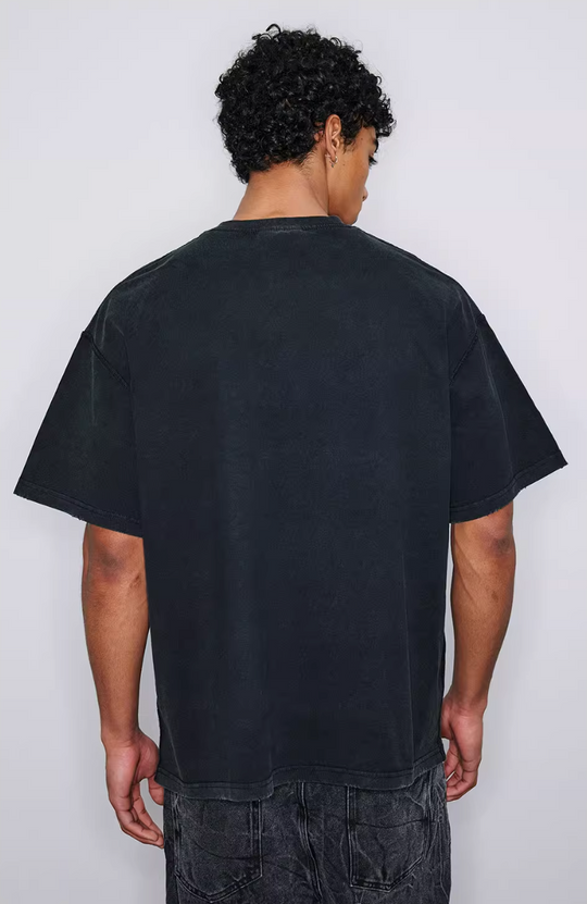 NOVACAM BLESS THE ROAD Vintage Print Reverse Stitching Tee | Face 3 Face