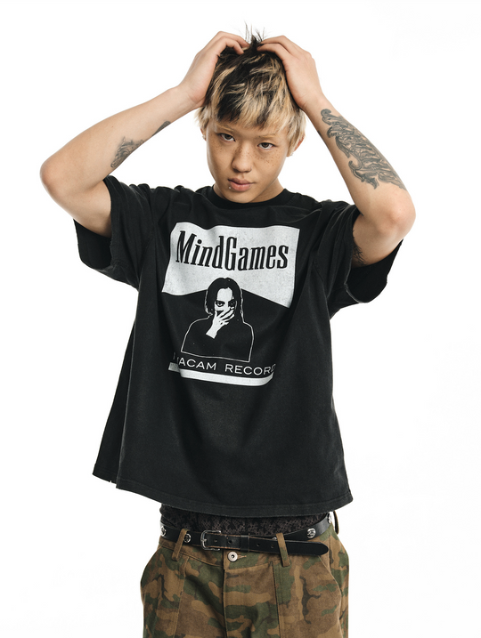 NOVACAM MindGames Vintage Print Washed Backstitch Tee | Face 3 Face