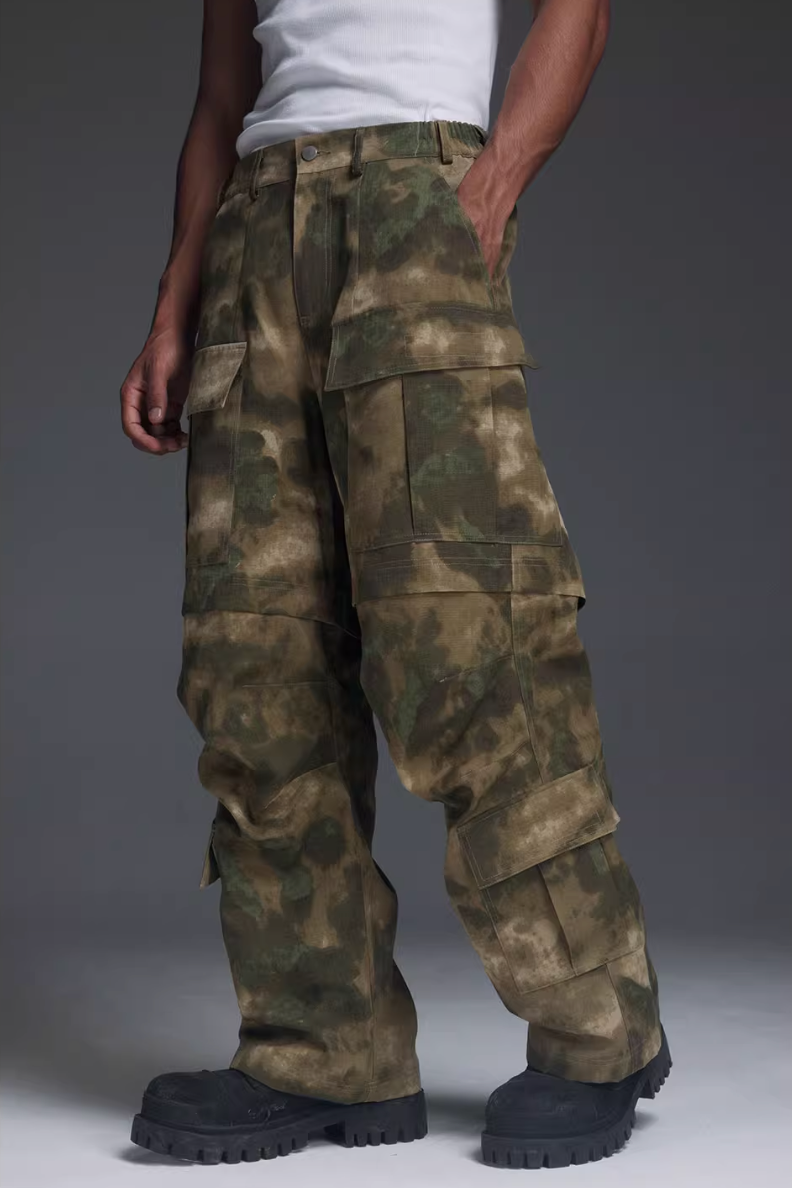 NOVACAM Camouflage Multi-Pocket Baggy Work Cargo Pants | Face 3 Face