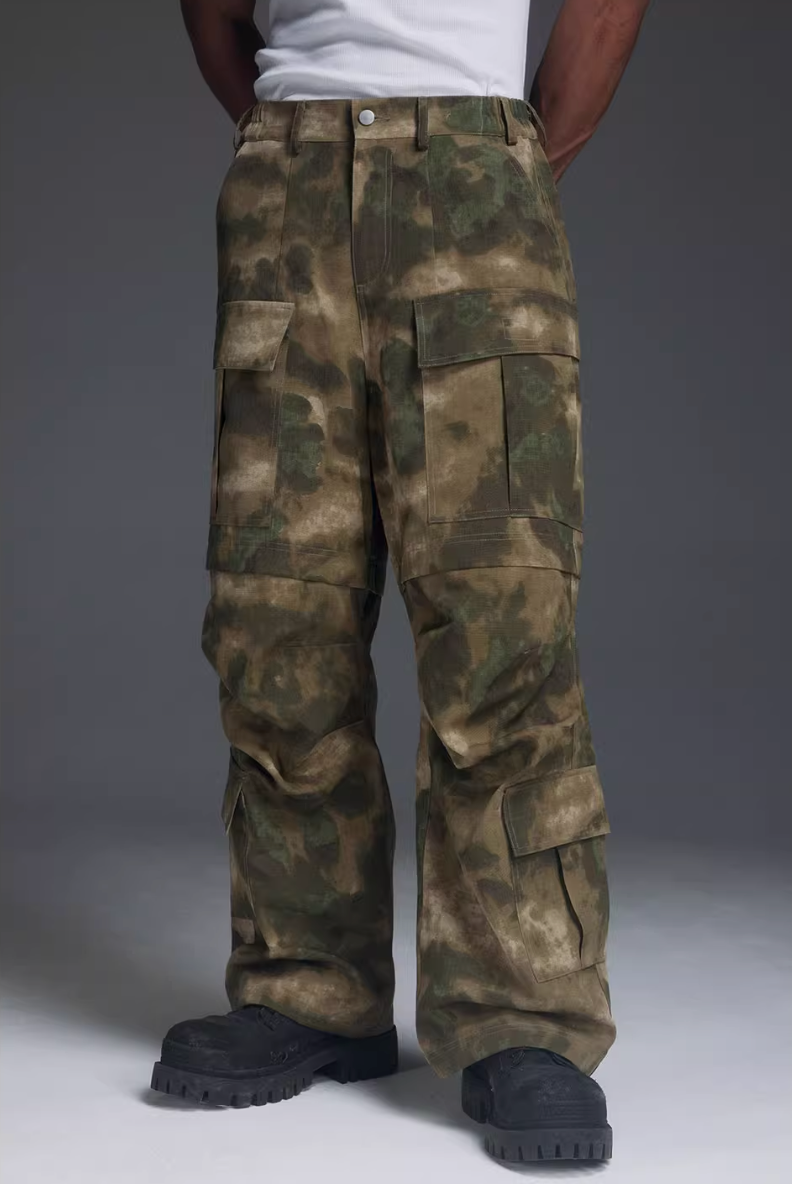 NOVACAM Camouflage Multi-Pocket Baggy Work Cargo Pants | Face 3 Face