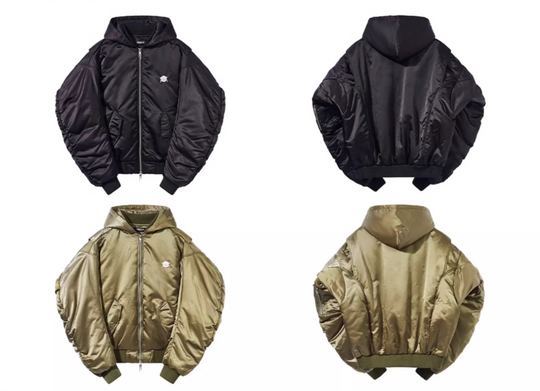 BLIND NO PLAN Military Nylon Hooded Bomber Jacket | Face 3 Face