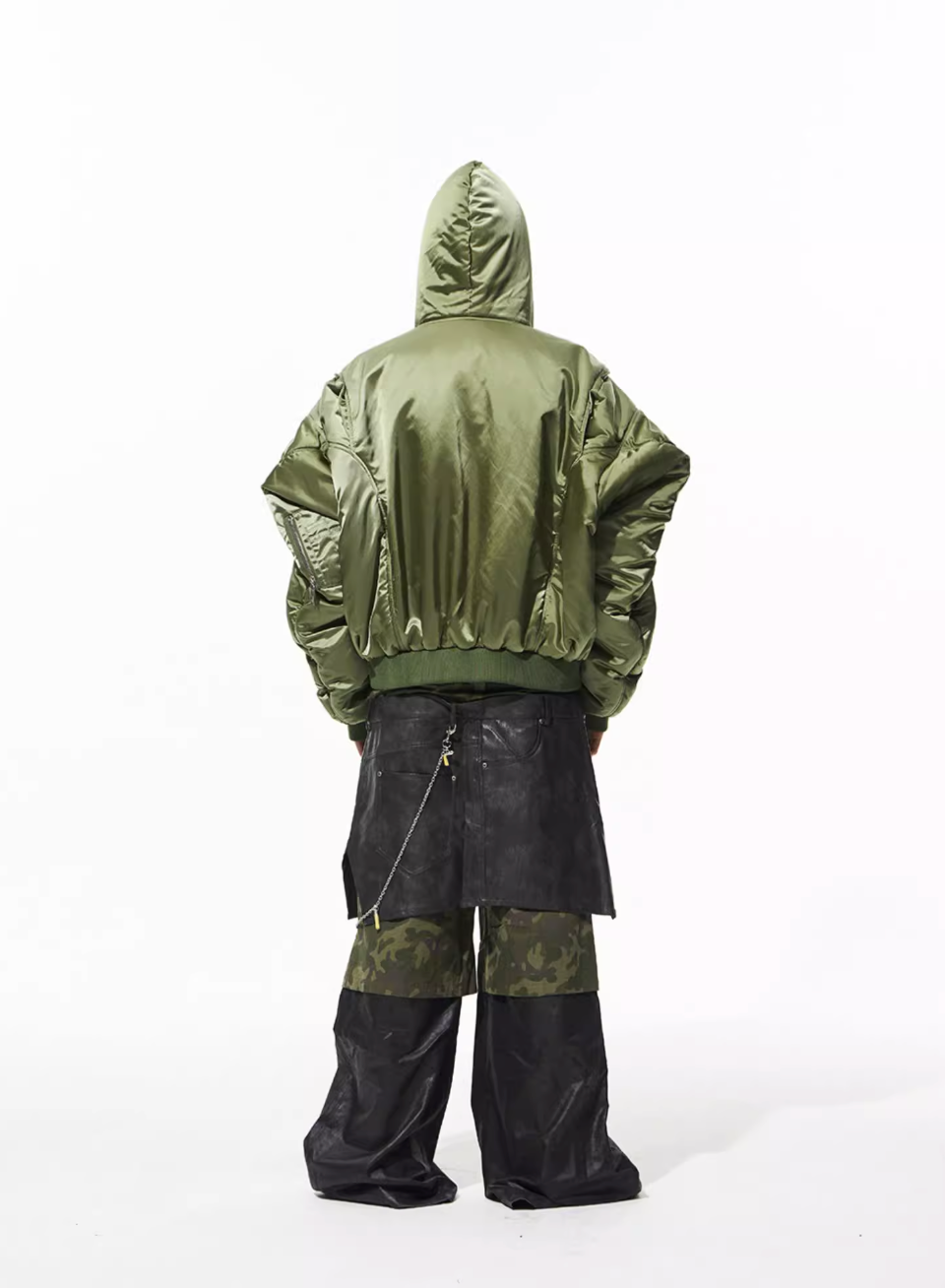 BLIND NO PLAN Military Nylon Hooded Bomber Jacket | Face 3 Face