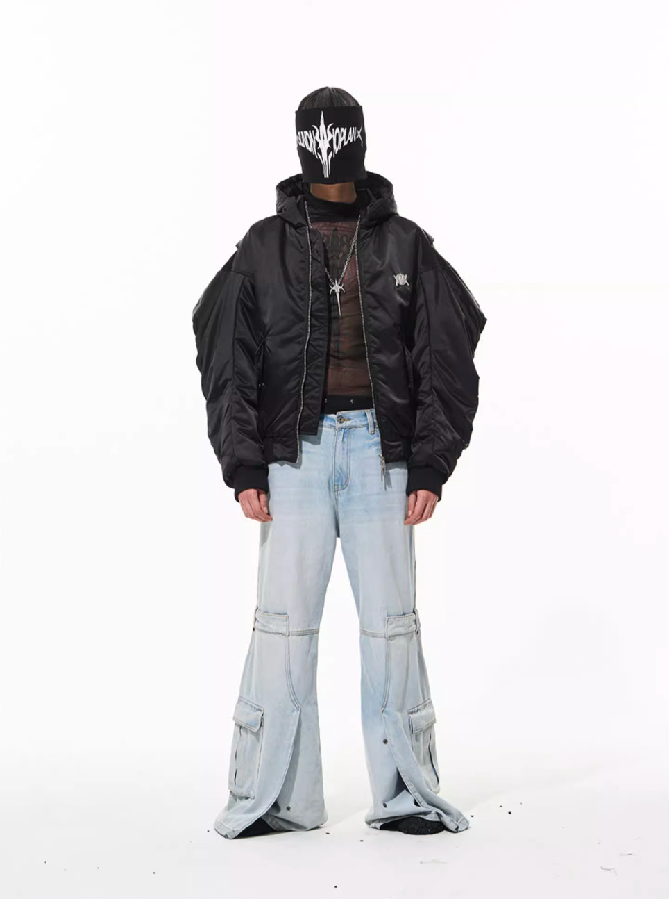 BLIND NO PLAN Military Nylon Hooded Bomber Jacket | Face 3 Face