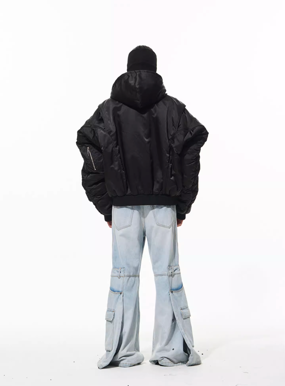 BLIND NO PLAN Military Nylon Hooded Bomber Jacket | Face 3 Face