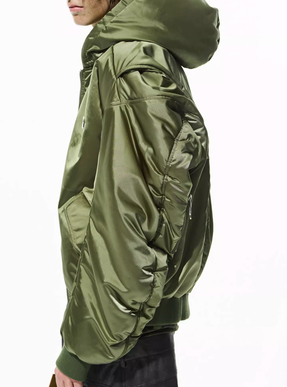 BLIND NO PLAN Military Nylon Hooded Bomber Jacket | Face 3 Face