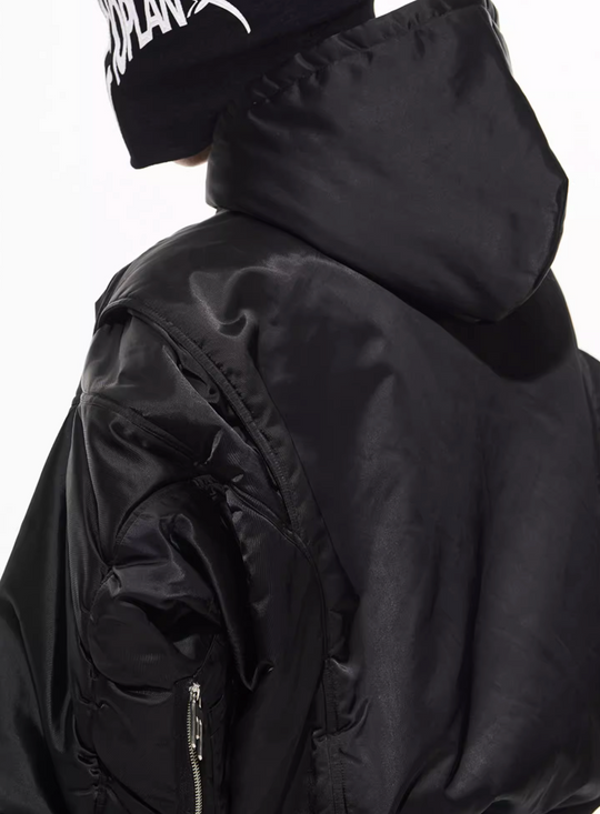 BLIND NO PLAN Military Nylon Hooded Bomber Jacket | Face 3 Face