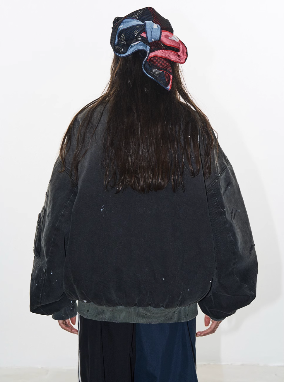 BLIND NO PLAN Washed and Distressed Ink Splattered MA-1 Bomber Jacket | Face 3 Face