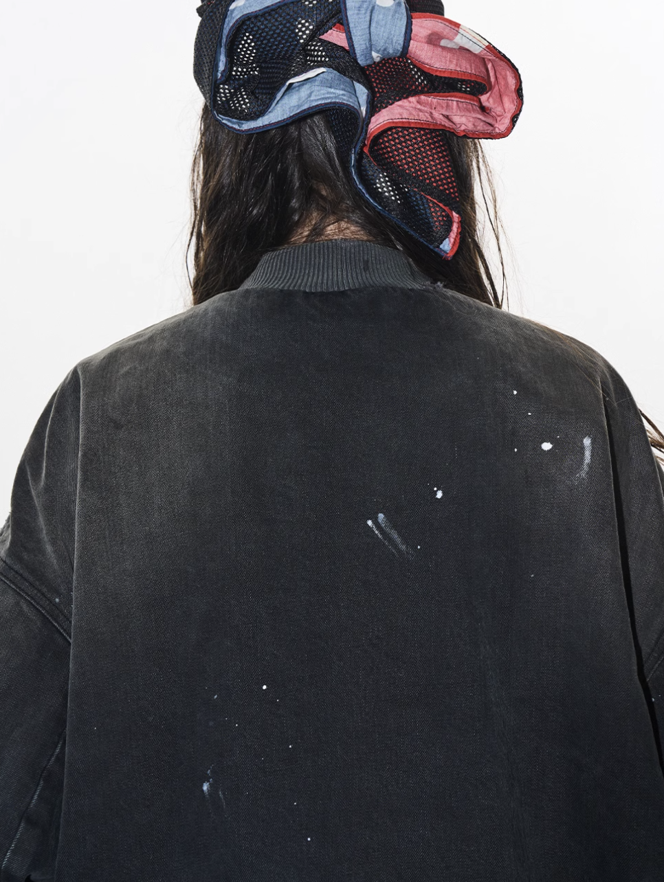 BLIND NO PLAN Washed and Distressed Ink Splattered MA-1 Bomber Jacket | Face 3 Face