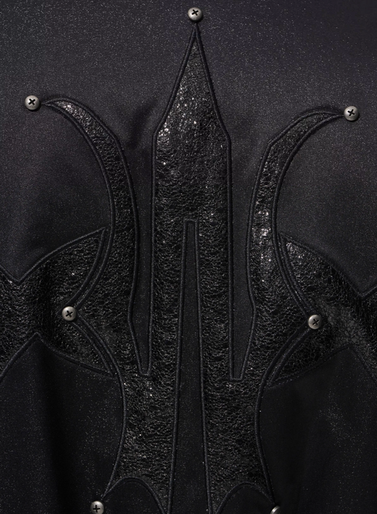 BLIND NO PLAN Leather Patch Studded Hooded Short Bomber Jacket | Face 3 Face