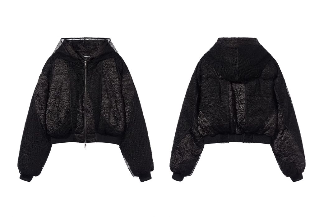 BLIND NO PLAN Double-layer Patchwork Hooded Bomber Jacket | Face 3 Face
