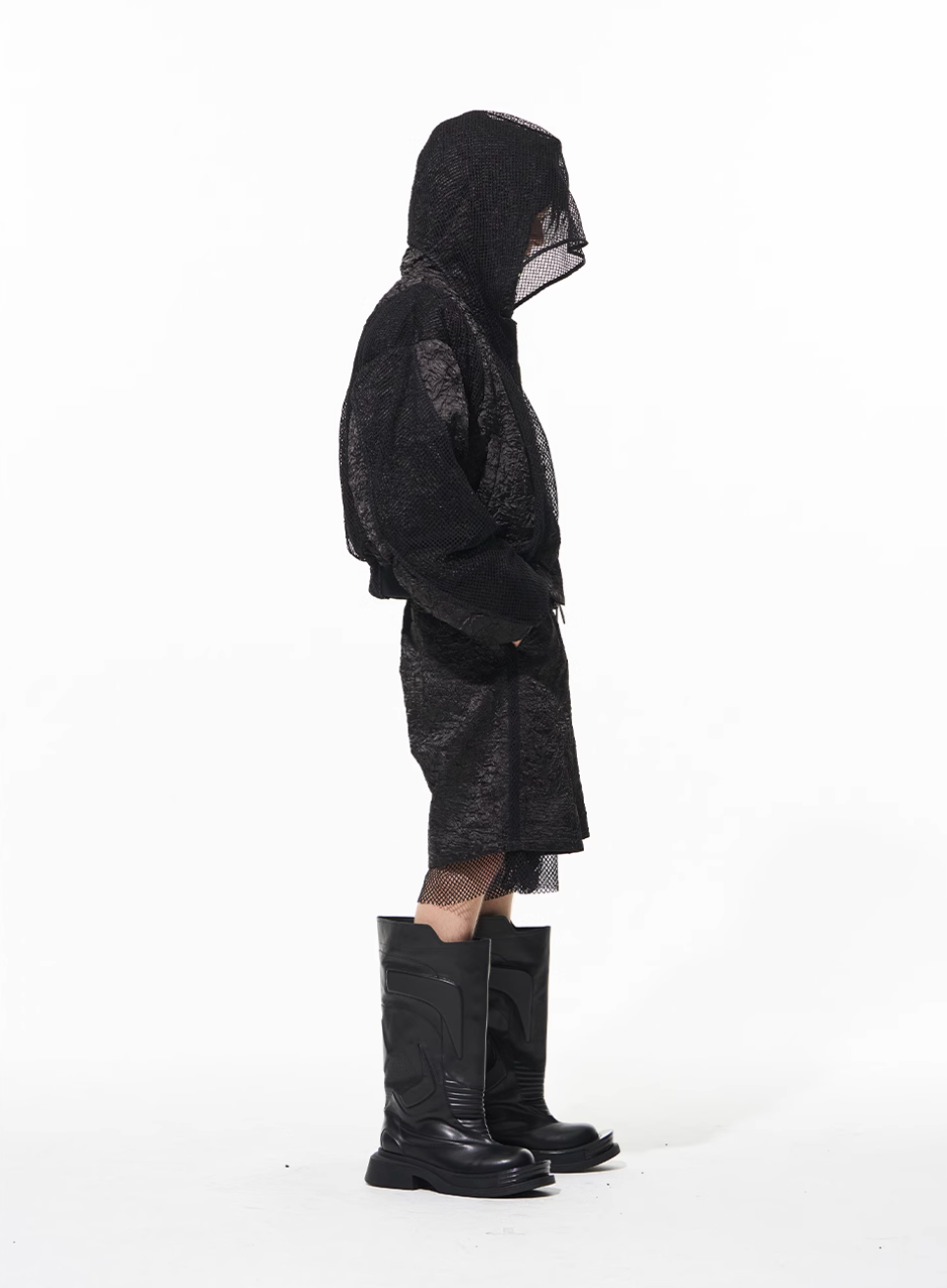 BLIND NO PLAN Double-layer Patchwork Hooded Bomber Jacket | Face 3 Face
