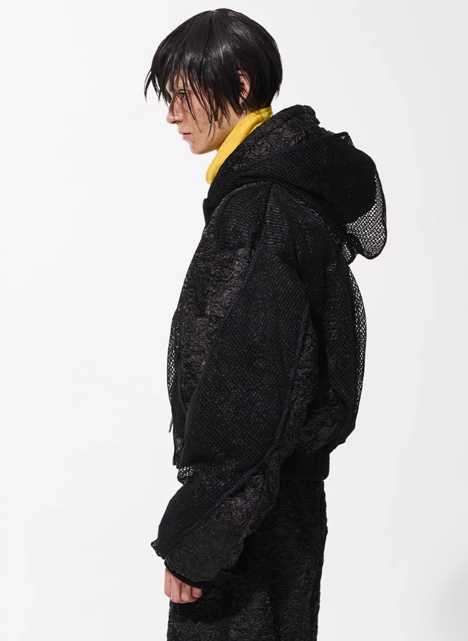 BLIND NO PLAN Double-layer Patchwork Hooded Bomber Jacket | Face 3 Face