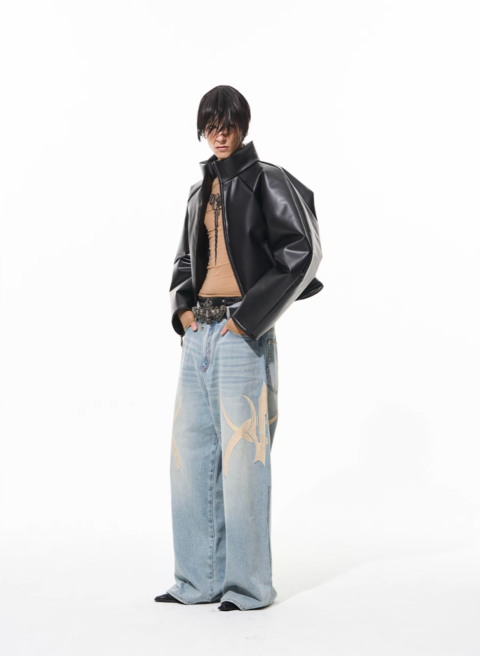 BLIND NO PLAN Rubberized Raglan Sleeve Puffer Jacket | Face 3 Face