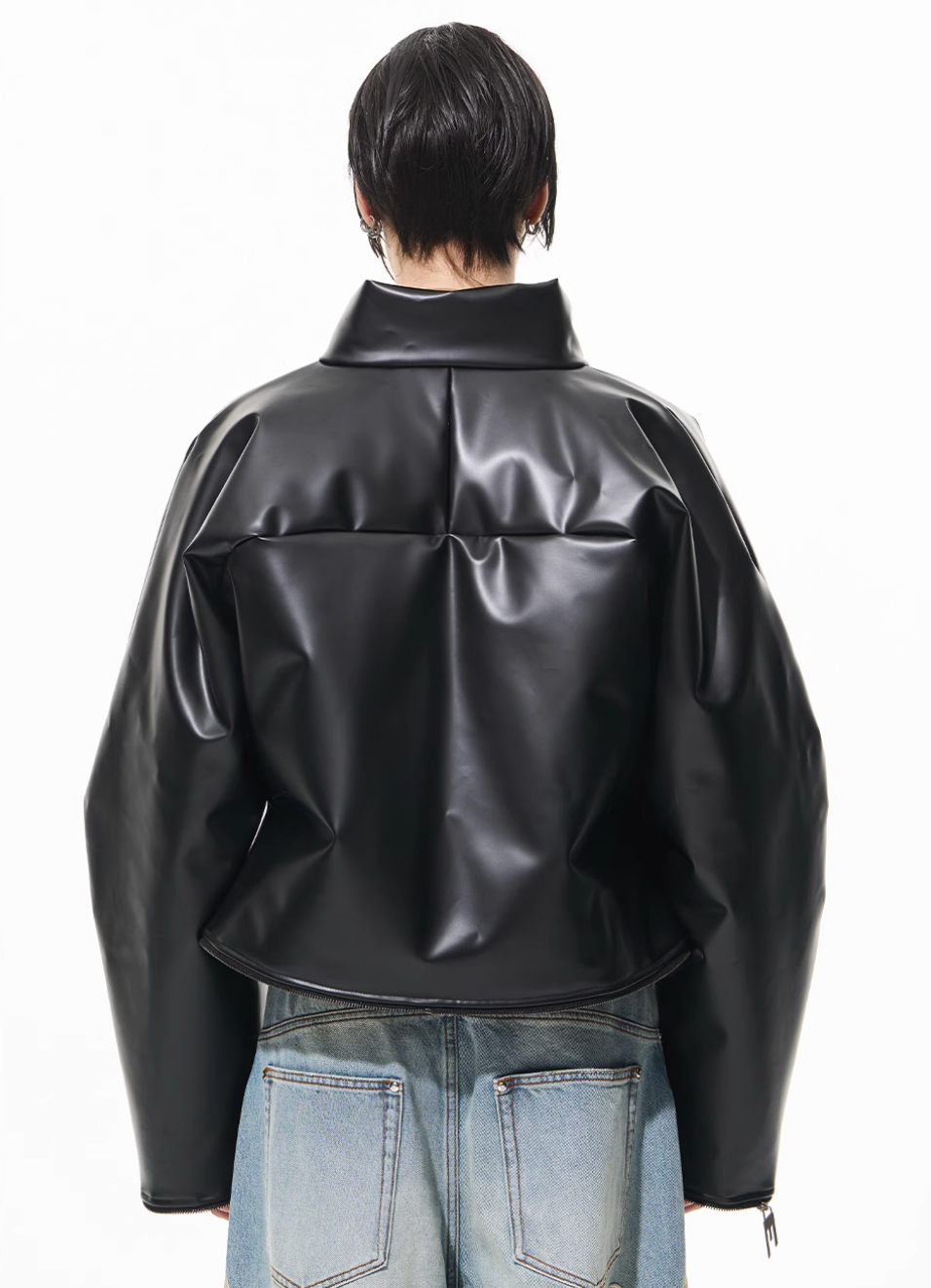 BLIND NO PLAN Rubberized Raglan Sleeve Puffer Jacket | Face 3 Face