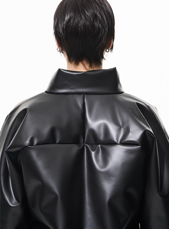 BLIND NO PLAN Rubberized Raglan Sleeve Puffer Jacket | Face 3 Face