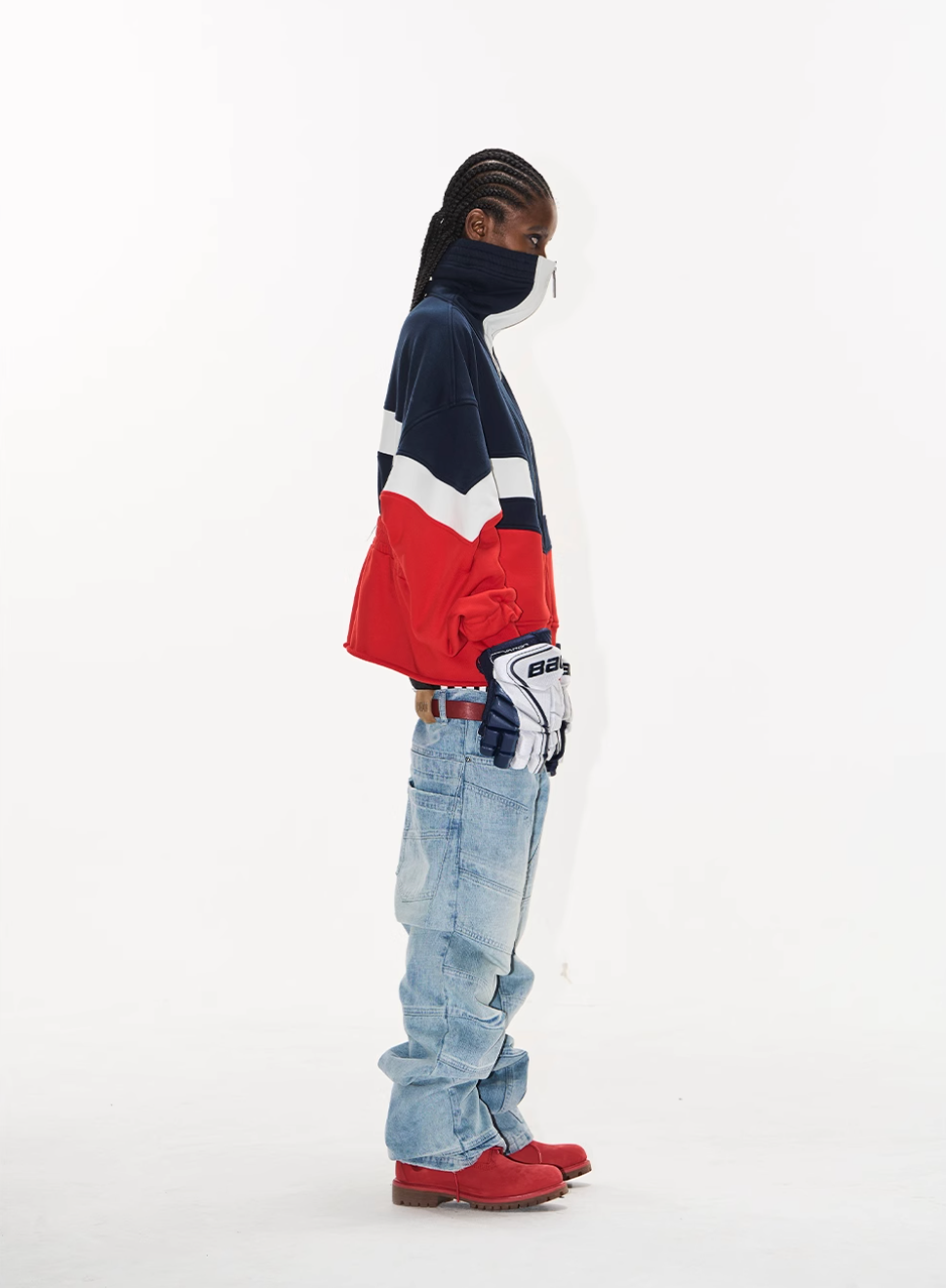 BLIND NO PLAN Colorblocked High Neck Jersey Track Jacket | Face 3 Face