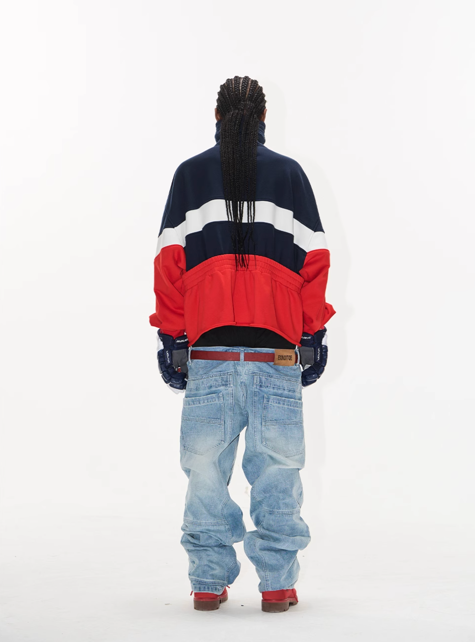 BLIND NO PLAN Colorblocked High Neck Jersey Track Jacket | Face 3 Face