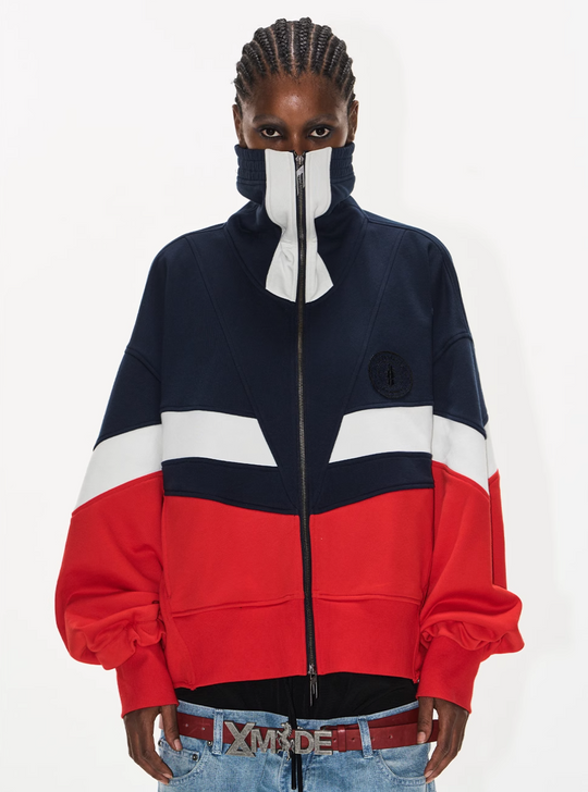 BLIND NO PLAN Colorblocked High Neck Jersey Track Jacket | Face 3 Face