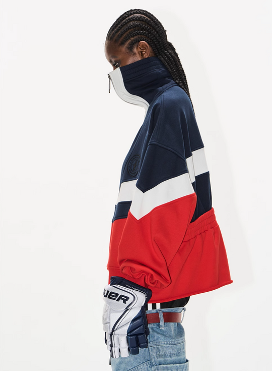 BLIND NO PLAN Colorblocked High Neck Jersey Track Jacket | Face 3 Face