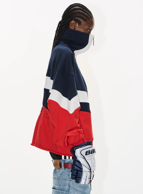 BLIND NO PLAN Colorblocked High Neck Jersey Track Jacket | Face 3 Face