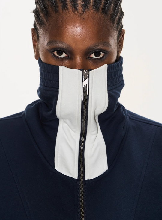 BLIND NO PLAN Colorblocked High Neck Jersey Track Jacket | Face 3 Face