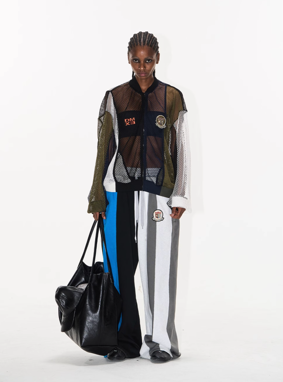 BLIND NO PLAN Colorblocked Mesh Embroidered Jersey Track Jacket | Face 3 Face