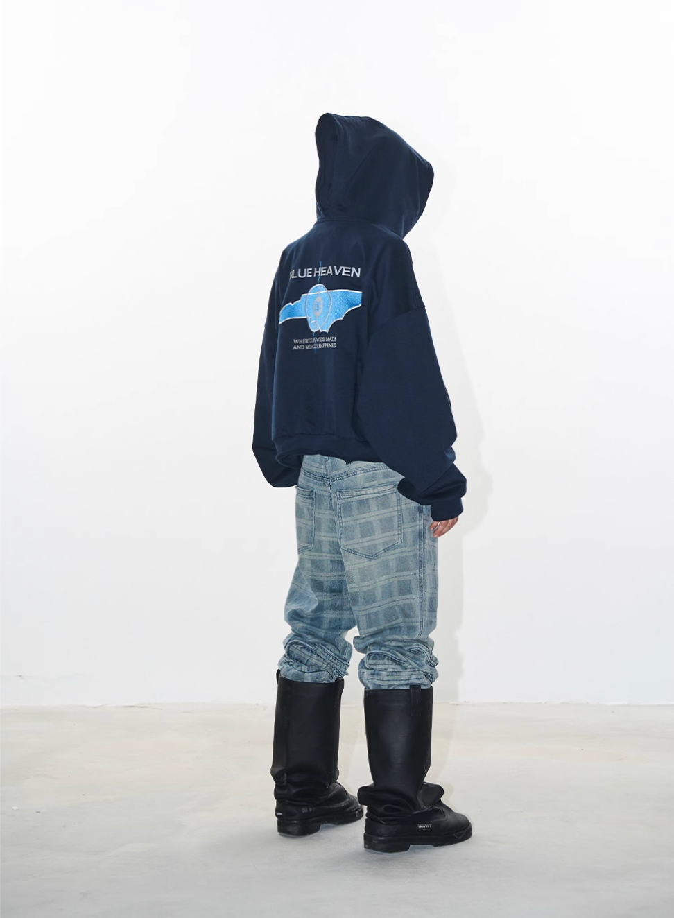 BLIND NO PLAN Reconstructed Printed Embroidered Hoodie | Face 3 Face