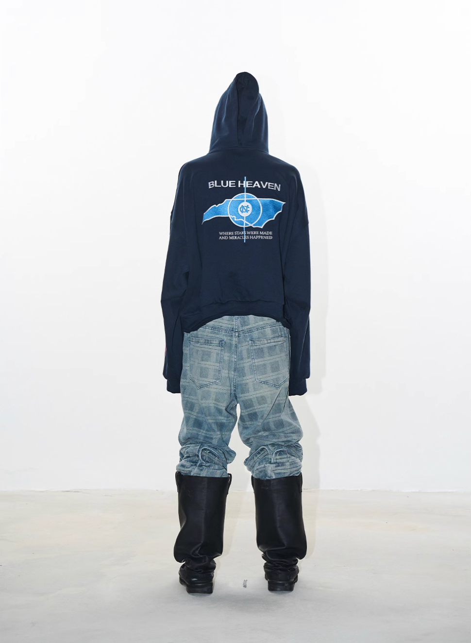 BLIND NO PLAN Reconstructed Printed Embroidered Hoodie | Face 3 Face
