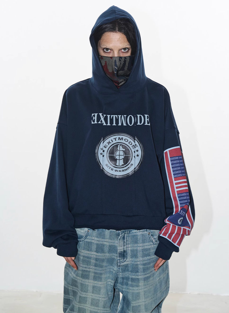 BLIND NO PLAN Reconstructed Printed Embroidered Hoodie | Face 3 Face