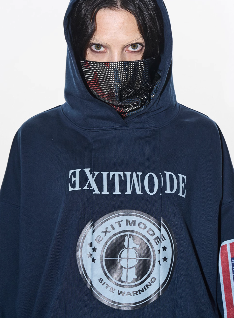 BLIND NO PLAN Reconstructed Printed Embroidered Hoodie | Face 3 Face