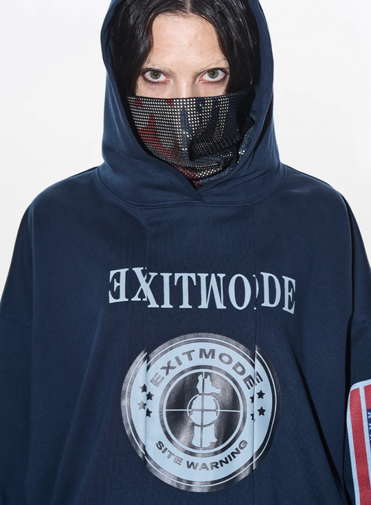 BLIND NO PLAN Reconstructed Printed Embroidered Hoodie | Face 3 Face