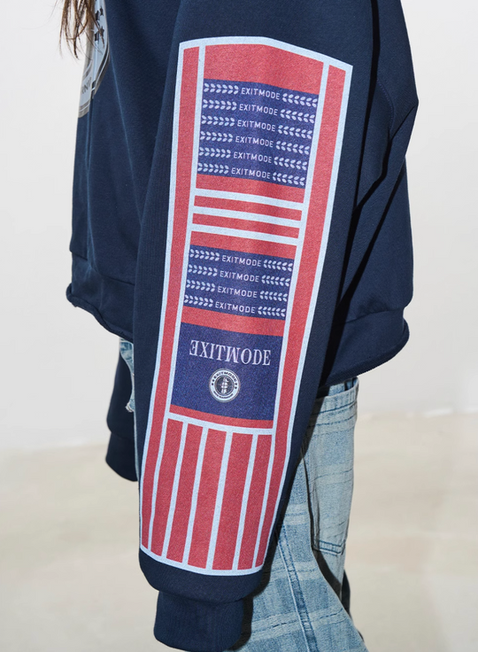 BLIND NO PLAN Reconstructed Printed Embroidered Hoodie | Face 3 Face