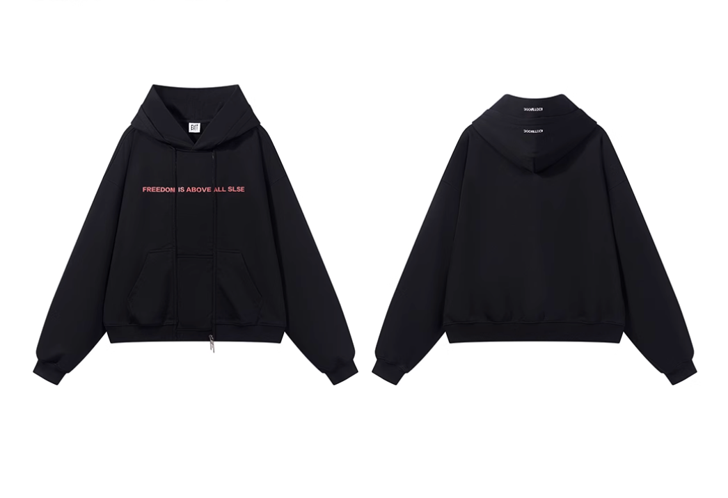 BLIND NO PLAN Double-Layer Patchwork Zipper Printed Hoodie | Face 3 Face