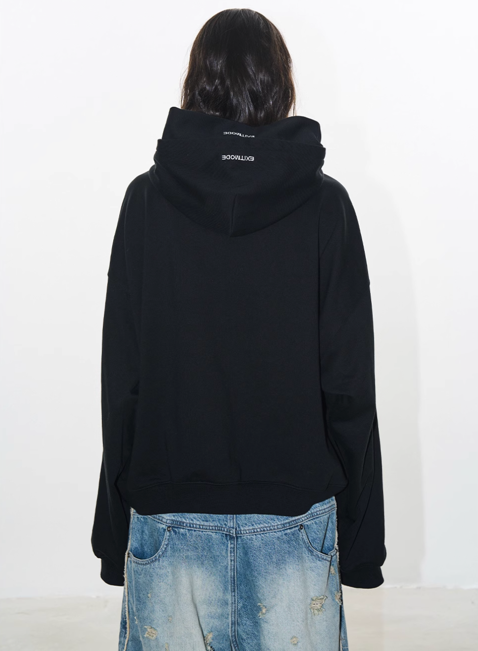 BLIND NO PLAN Double-Layer Patchwork Zipper Printed Hoodie | Face 3 Face