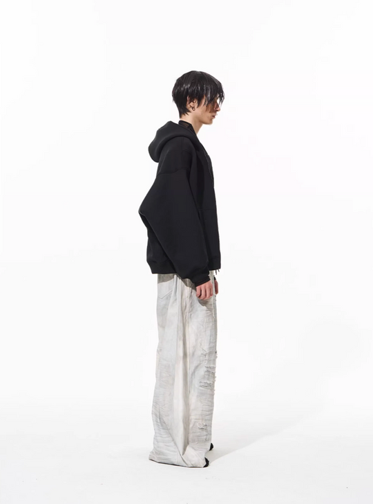 BLIND NO PLAN 3D Reconstructed Inverted Sleeves Zip-Up Hoodie | Face 3 Face