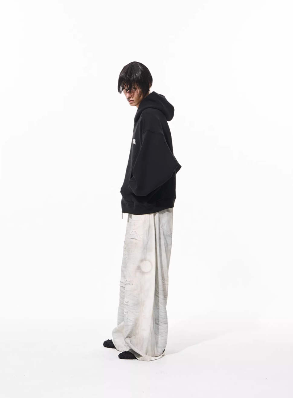 BLIND NO PLAN 3D Reconstructed Inverted Sleeves Zip-Up Hoodie | Face 3 Face